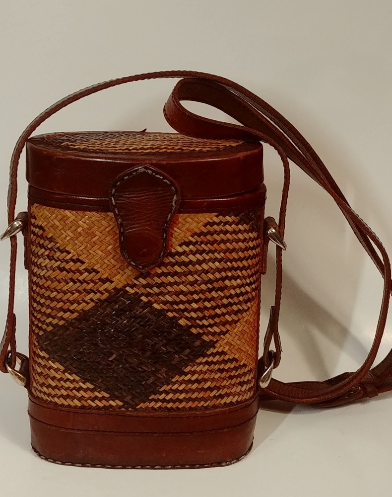 Handcrafted Leather Woven Busket Crossbow Bag